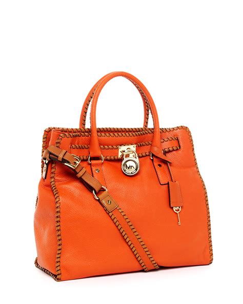 michael kors burnt orange hamilton tote|michael kors nouveau hamilton bag.